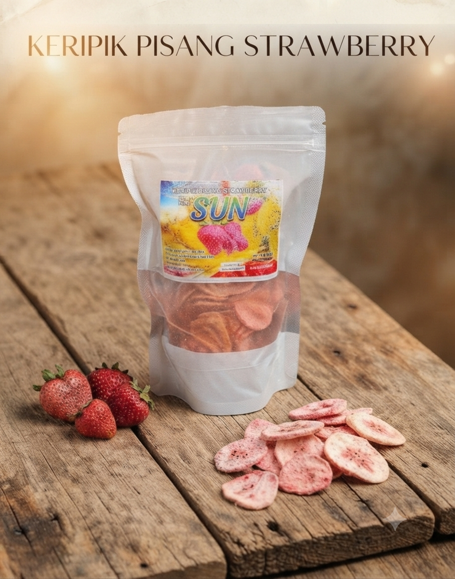 Keripik Pisang Strawberry